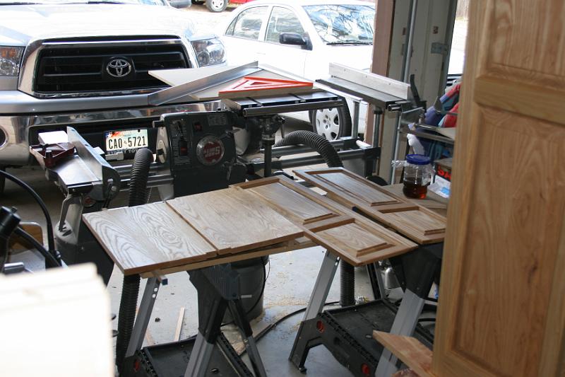 IMG_9273.JPG - 2/23/2013 Adjustable shelves and doors with the first coat of finish.  It has to cure for about a week before I can move forward.
