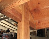 IMG_9166 The end of the 'house' is cut from a 2x12. the vertical piece is joined with a half-lap joint.